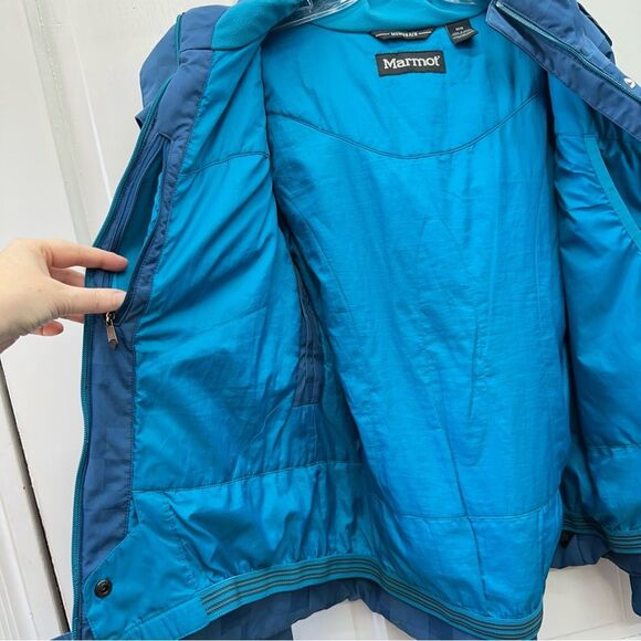 Marmot Membrain winter coat water resistant blue hooded women's medium skiing - Picture 9 of 12